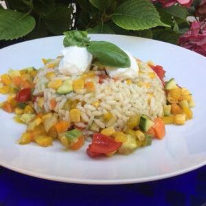 CUPOLETTA di RISO ACQUERELLO & MACEDONIA di VERDURE