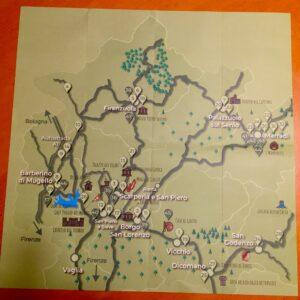 la cartina del Mugello