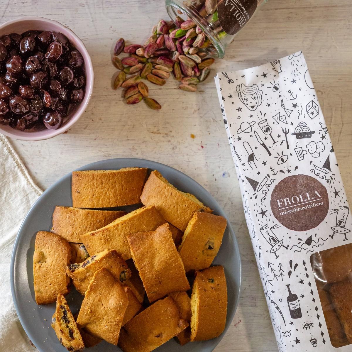 FROLLA - Biscotti amarene e pistacchi